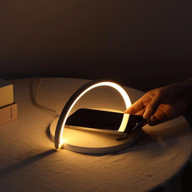 Wooden Wireless Charger Lamp