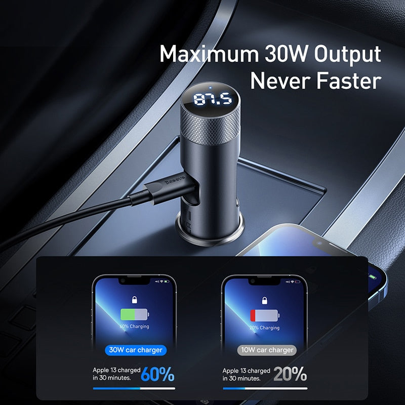 Baseus Car Charger with FM Transmitter